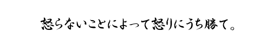 怒らないことによって怒りにうち勝て。