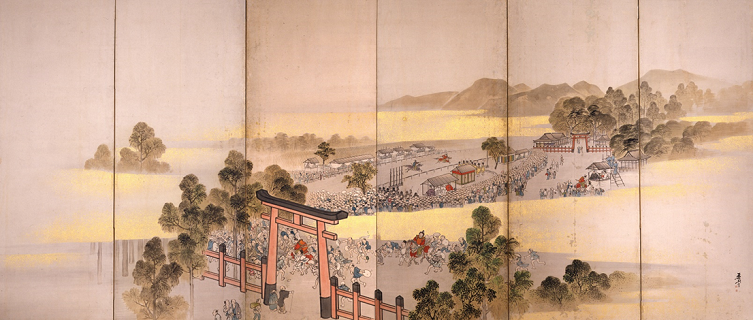 賀茂競馬図屏風(横山華山)