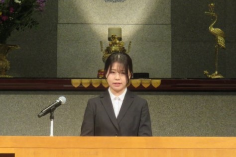 学生による感話の様子