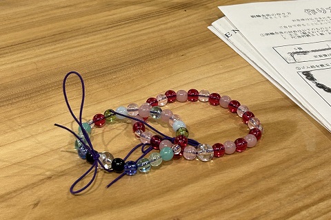 作成したお念珠