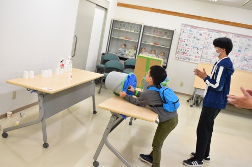 空気砲による的当て