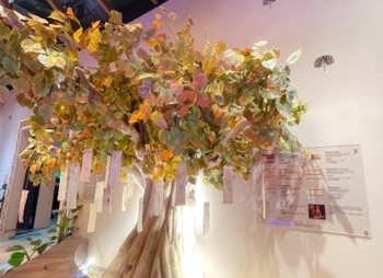 インド館入口に展示される菩提樹