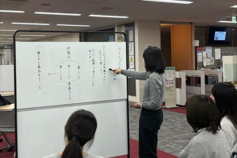 仲間とディスカッションしている様子