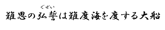 難思の弘誓は難度海を度する大船