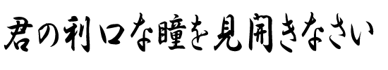 君の利口な瞳を見開きなさい